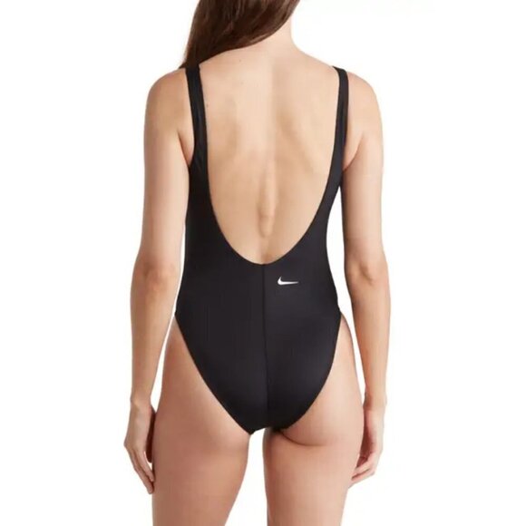 💕NIKE💕 U-Back One-Piece Swimsuit ~ Jet Black Large L NWT - Picture 3 of 12
